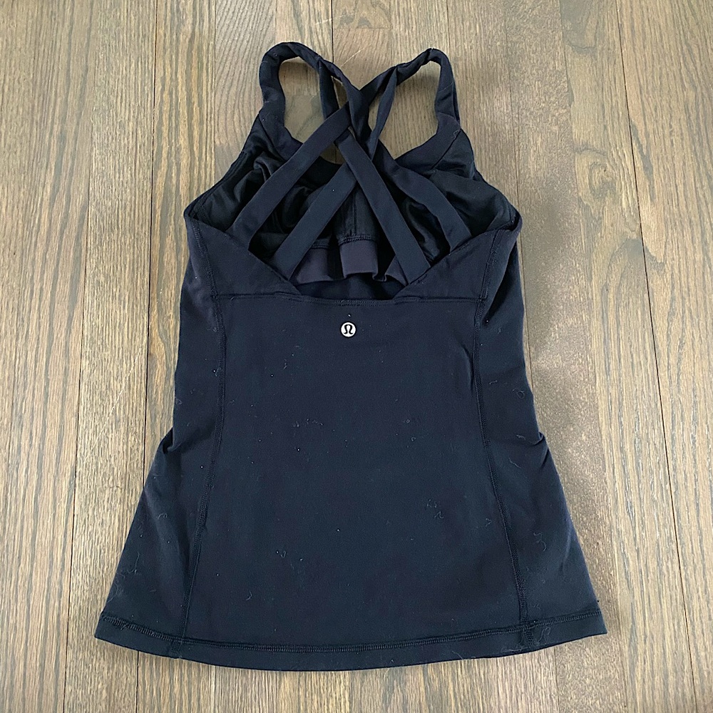 Black Lululemon Strappy Racerback Tank Sz 2